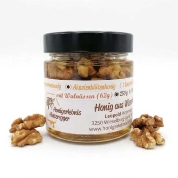 250g Glas Akazienblütenhonig mit Nüssen